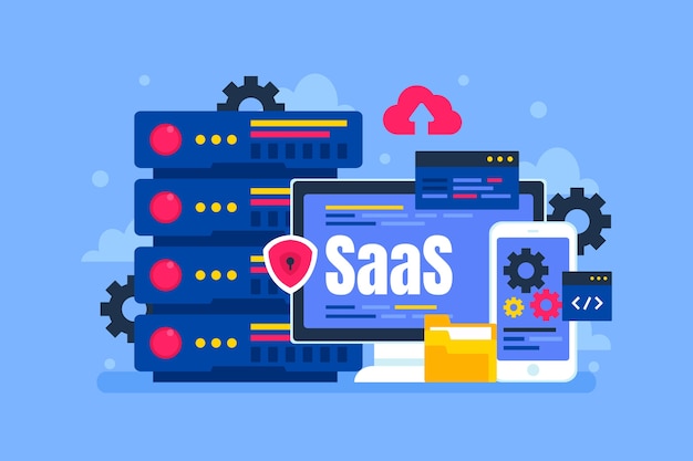 abstract technology saas illustration