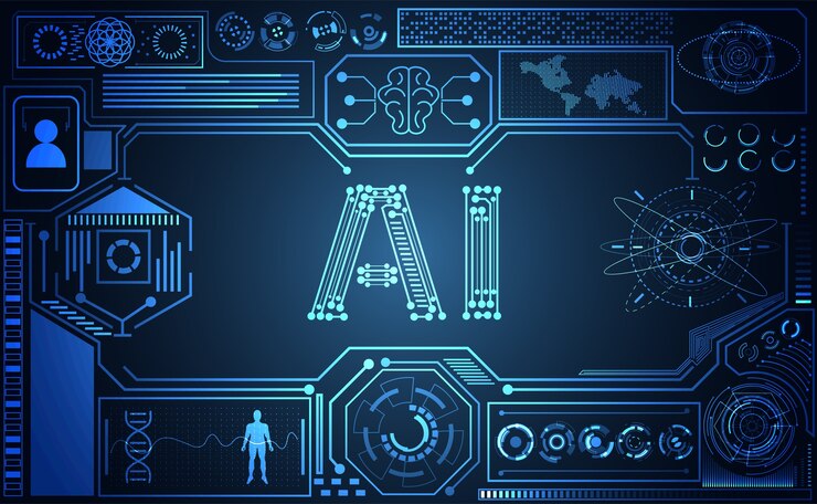 Vector abstract technology ui futuristic concept ai hud interface