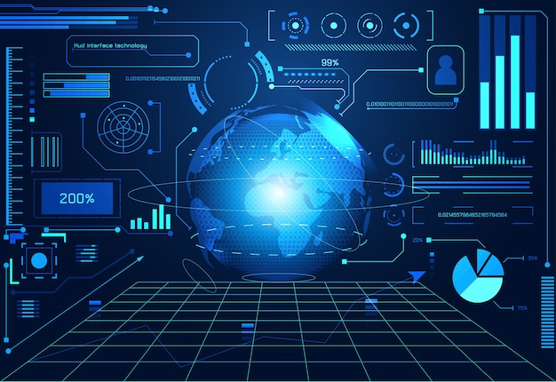 абстрактная технология ui футуристическая концепция hud world interface hologram