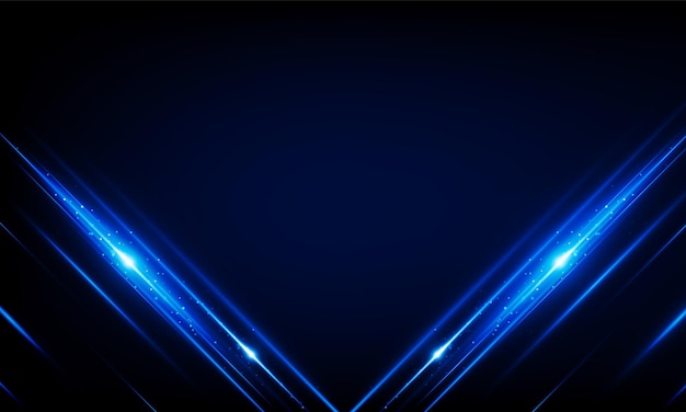 Abstract technology vector background with Hi speed lights dark backdrop