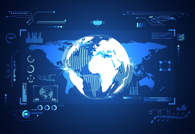 Interfaccia del mondo di tecnologia astratta