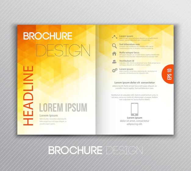 Vector abstract template brochure design with geometric background