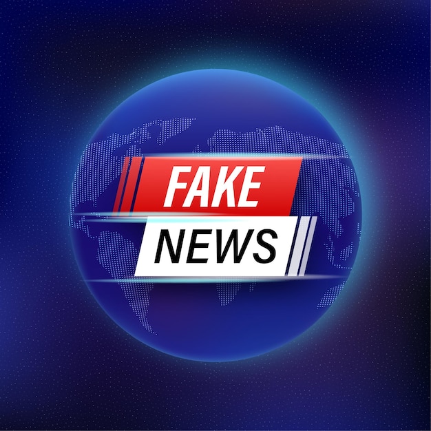abstract template with fake news tv on light background business man illustration