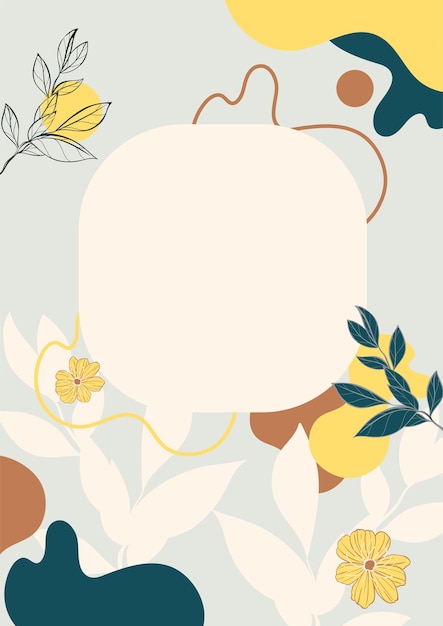 Abstract template with floral and geometric elements