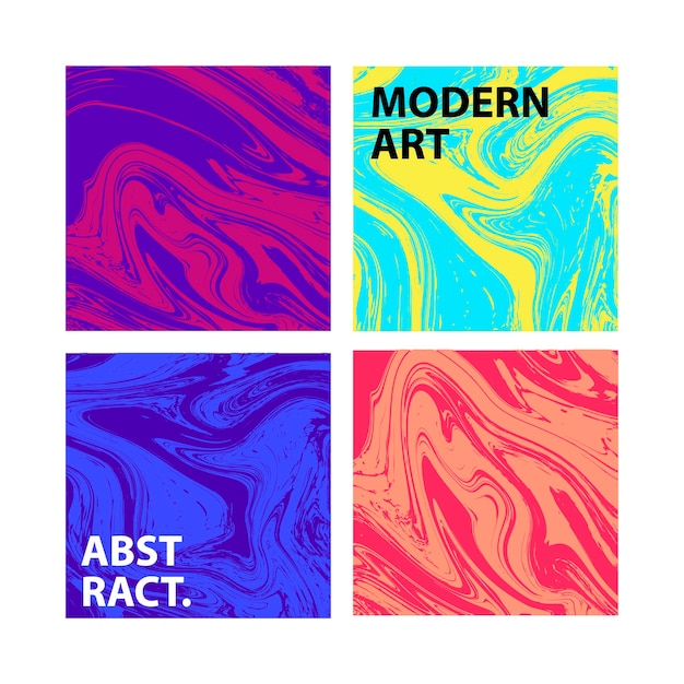 Vector abstract templates for web fluid art modern art