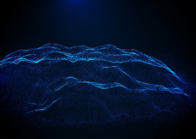 Vector abstract terrain background of cyber dots