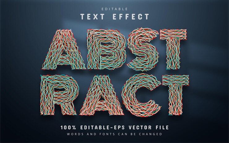 Vector 추상 텍스트 효과 편집 가능