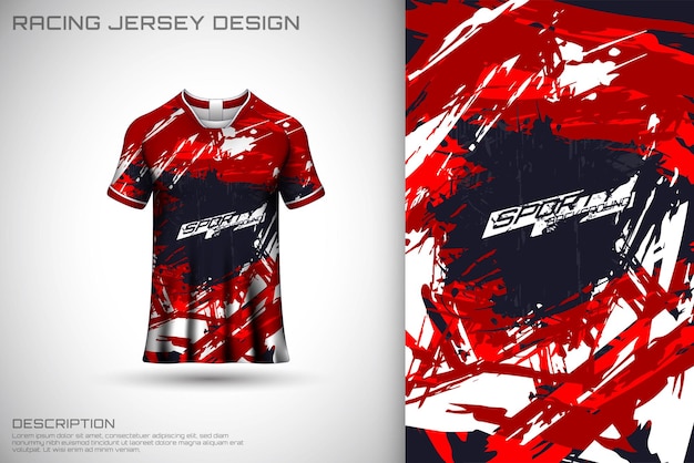 レース、サッカー、ゲーム、モトクロス、サイクリング用の抽象的なテクスチャ スポーツ ジャージ デザイン t シャツ