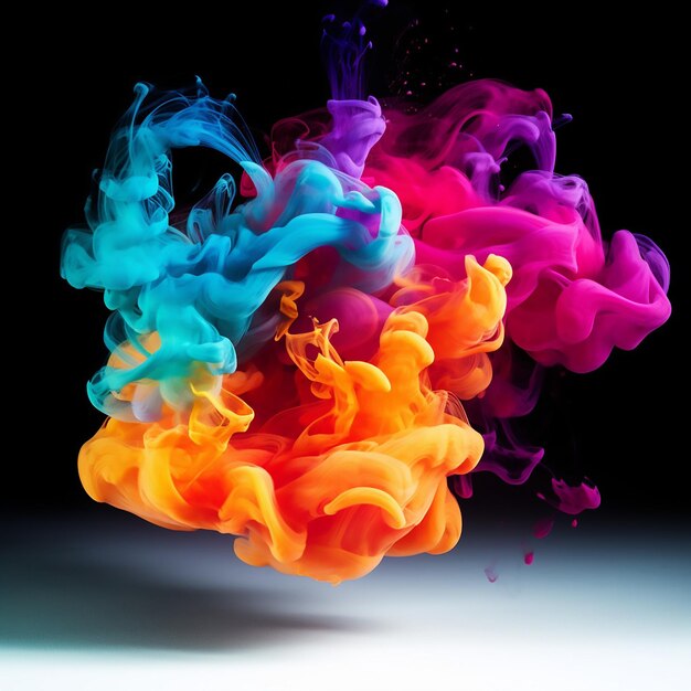 Vector abstract textuur achtergrond behang wolken kleuren levendige creativiteit concept levendige rook explosi