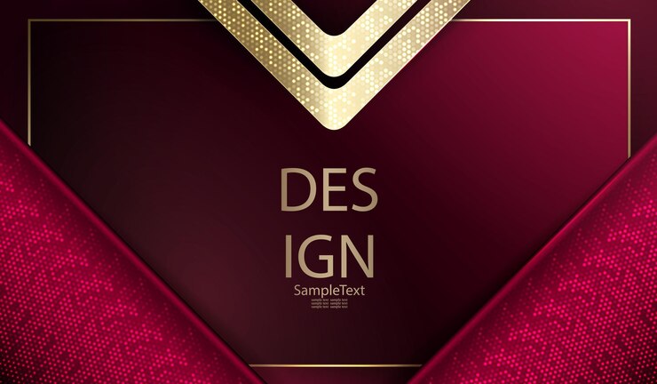 Abstract textuur geometrisch roze ontwerp met gouden pijl en mozaïek