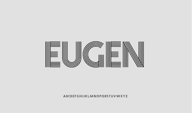 Vector abstract thin line font alphabet. minimal modern fashion fonts