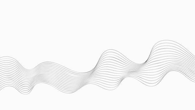 Vector abstract thin wave lines background