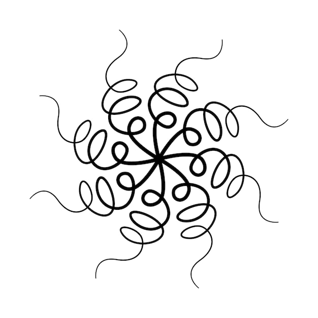 Abstract threads round floral vector design
