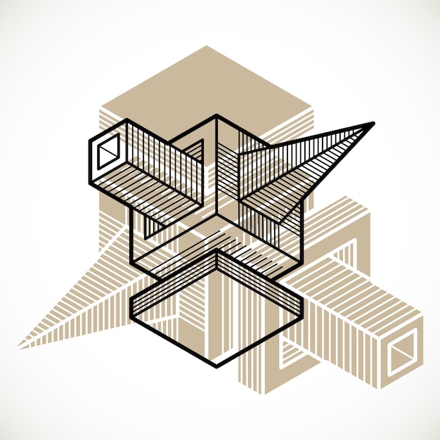 Abstract three-dimensional shape, vector design cube element.