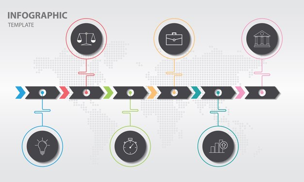 Abstract timeline infographic 6 options