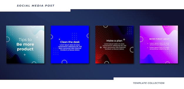 Vector abstract tips instagram post collection template