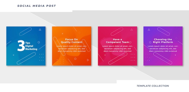 abstract tips instagram post collection template