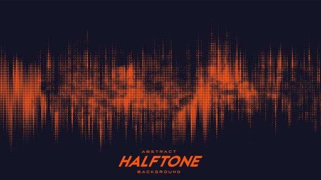 Abstract torn orange halftone sound wave