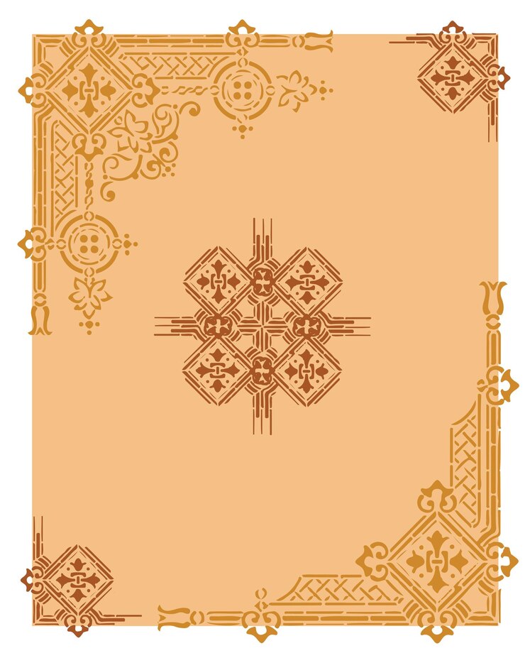 abstract traditional pattern with leaf flower and lines