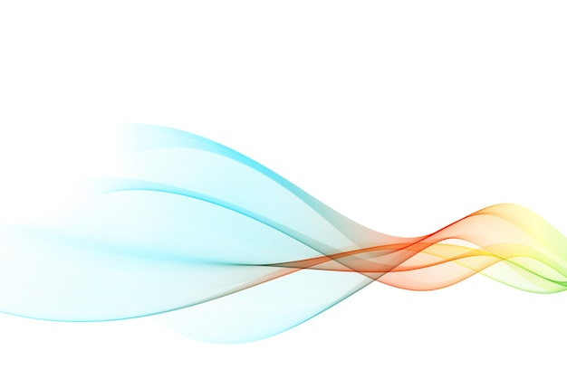 Abstract transparent flow of colored lines in the form of a wave.design template.