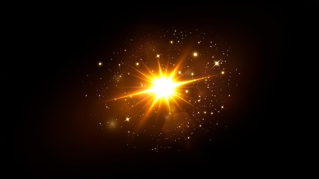 Vector abstract transparent sun light special lens flare light effect.  blur in motion glow glare. isolated transparent background. decor element. horizontal star burst rays and spotlight.