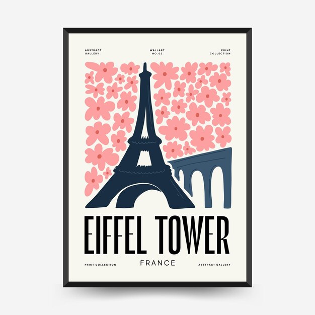 Abstract travel and floral posters template modern trendy matisse minimal style