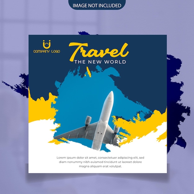 abstract travel social media post banner template