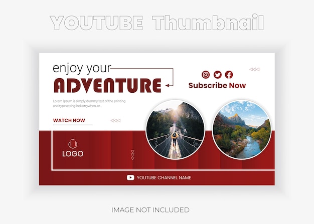 Vector abstract travel template and youtube thumbnail design vector