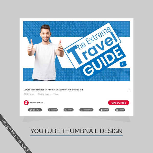Modello di progettazione miniatura di youtube di viaggio astratto