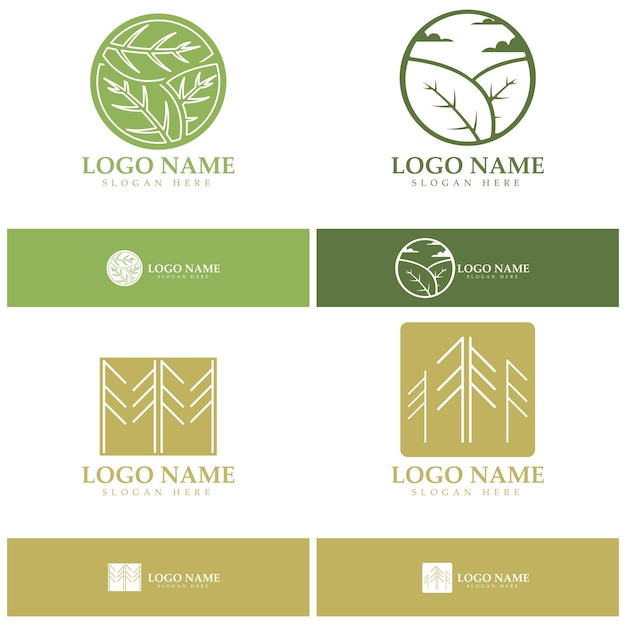 Abstract tree logo for forest and park naturewith a combination of vector line elements for business designs agriculture ecological concepts greenery and natural beauty