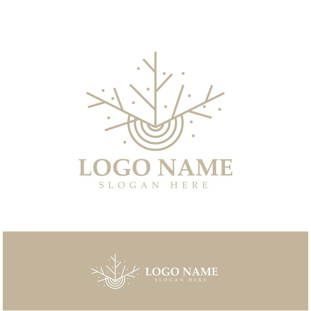 Vector abstract tree logo for forest and park naturewith a combination of vector line elements for business designs agriculture ecological concepts greenery and natural beauty