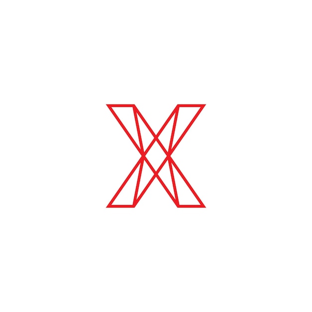추상 추세 편지 X 로고 디자인 서식 파일 통신 벡터 기호 아이콘