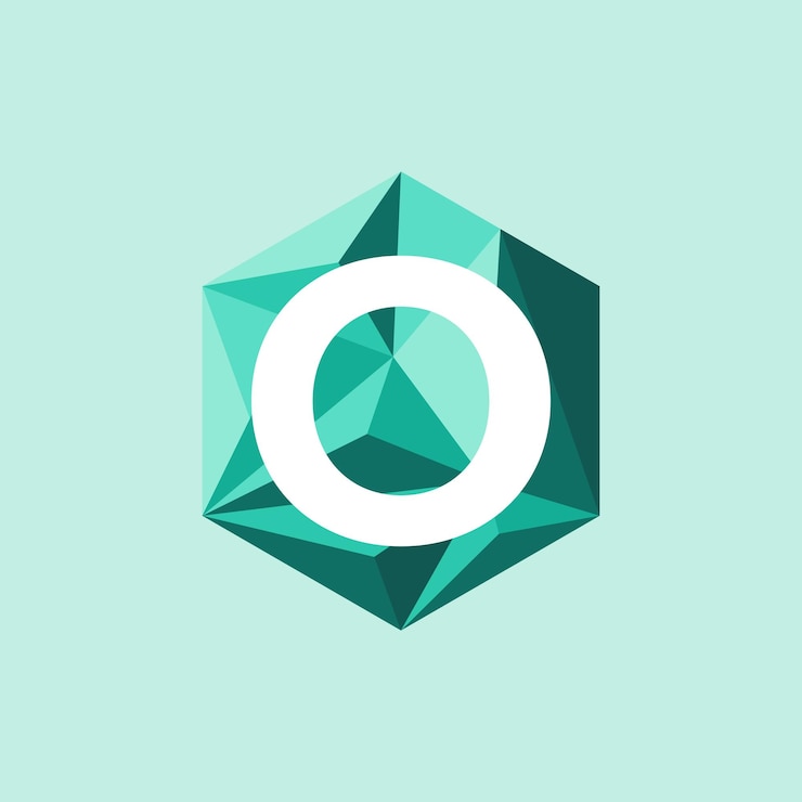 Vector abstract trend polygon letter o logo design template in hexagon colorful symbol icon