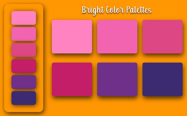 Abstract trendy bright color palettes set, background for ui ux design