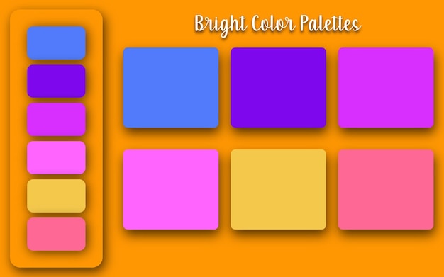 Abstract trendy bright color palettes set, background for ui ux design