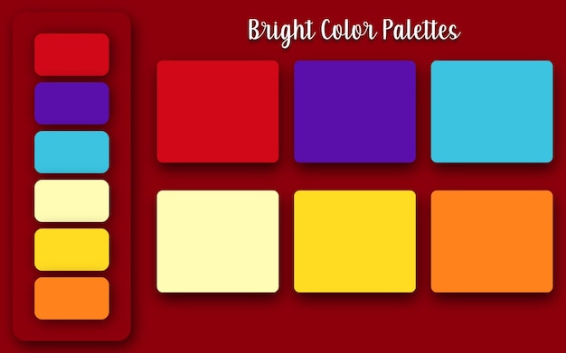 Abstract trendy bright color palettes set, background for ui ux design