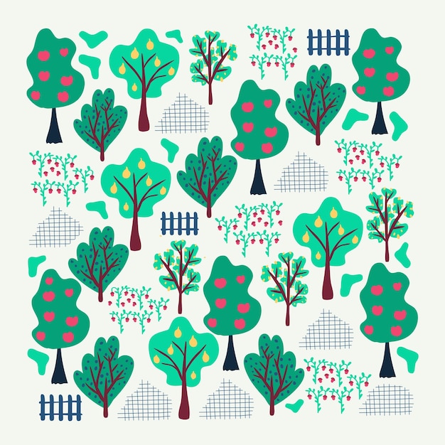 Abstract trendy creative natural seamless pattern in stile scandinavo disegnato a mano giardino estivo