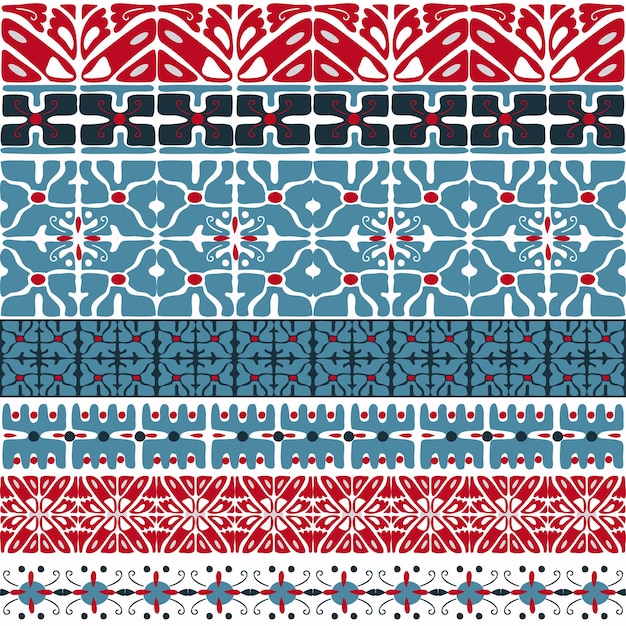 벡터 추상적인 트렌디 크리에이티브 타일 패턴 북유럽 패턴 민족 다채로운 스칸디나비아 민속 스타일