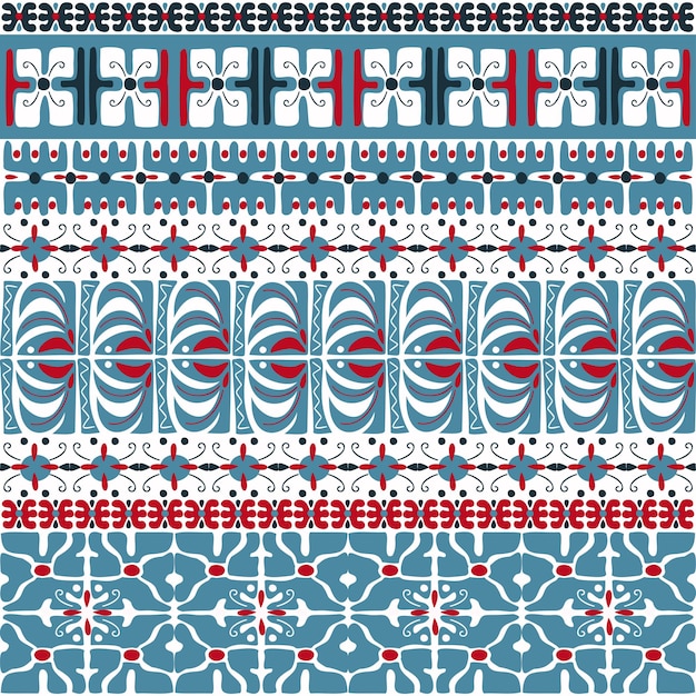 Abstract trendy creative tile pattern nordic patterns ethnic colourful scandinavian folk style