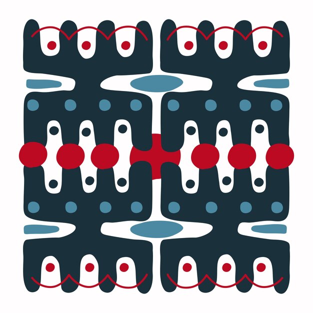 Vettore abstract trendy creative tile scandinavian pattern nordic patterns ethnic folk style disegnato a mano