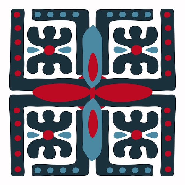 Abstract trendy creative tile scandinavian pattern nordic patterns ethnic folk style hand drawn