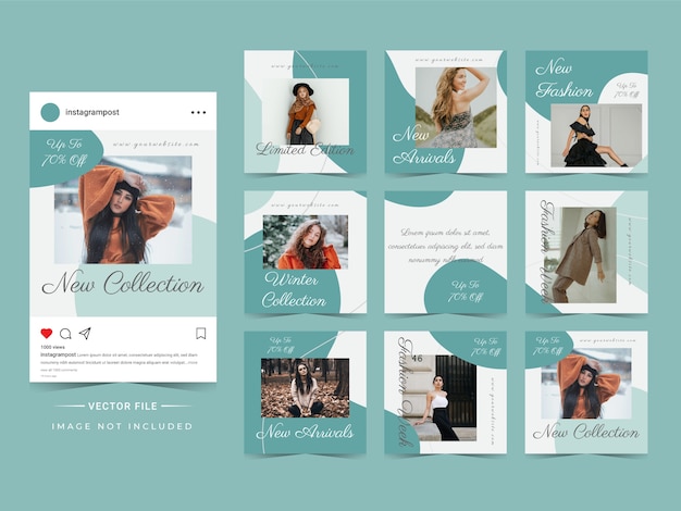 abstract trendy fashion sale instagram post template