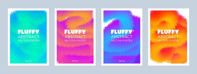 Abstract trendy fluffy background texture for poster cover set backgrounds with a fluffy colorful gradient Minimalistic business poster Vector illustration concept