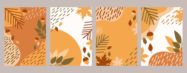 표지 웹 배너 포스터 전단지 포스터 엽서 벡터에 적합한 추상 유행 일반 가을 예술 템플릿