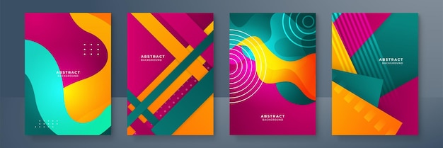 Vector abstract trendy gradient flowing geometric pattern background texture for poster cover design minimal color gradient banner template modern vector wave shape for brochure and social media template