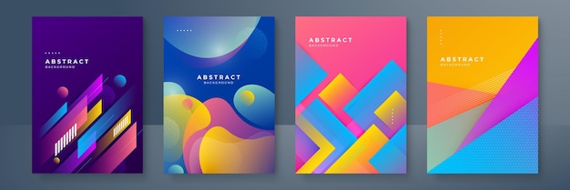 Abstract trendy gradient flowing geometric pattern background texture for poster cover design minimal color gradient banner template modern vector wave shape for brochure
