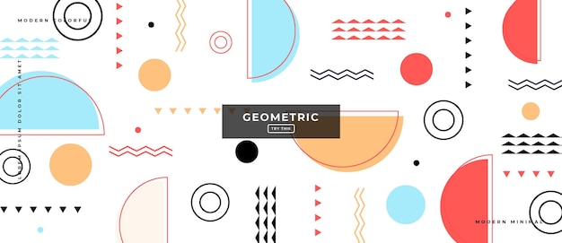 Abstract Trendy objects geometric gradient banner