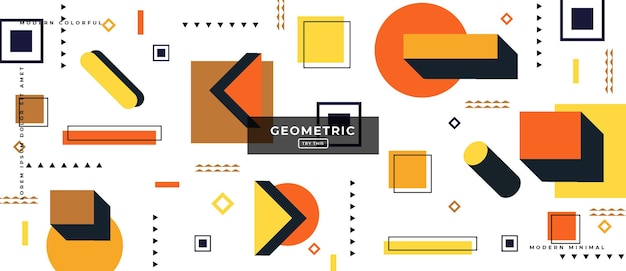 Abstract trendy objects geometric gradient banner