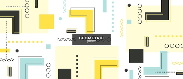 Abstract trendy objects geometric gradient banner