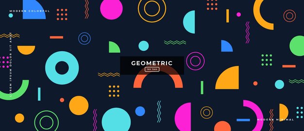 Abstract trendy objects geometric gradient banner